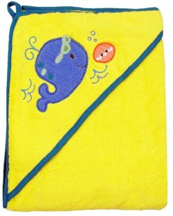 Полотенце для купания Baby Mix с уголком Желтое