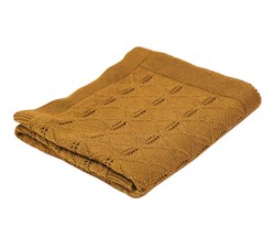 Детский вязаный плед Amarobaby Pure Love Колос Горчичный